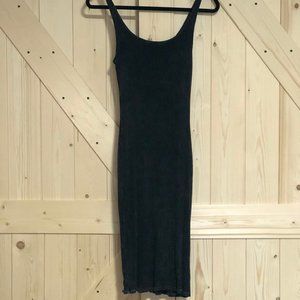 Black & Grey Ribbed Bodycon Dress